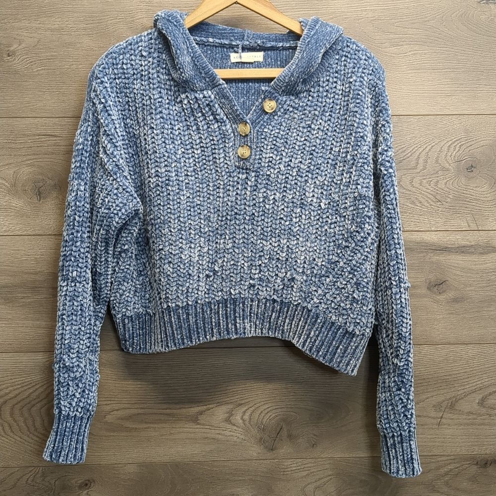Aeropostale Soft Hooded Knit Crop Top Sweater Women's Size Small